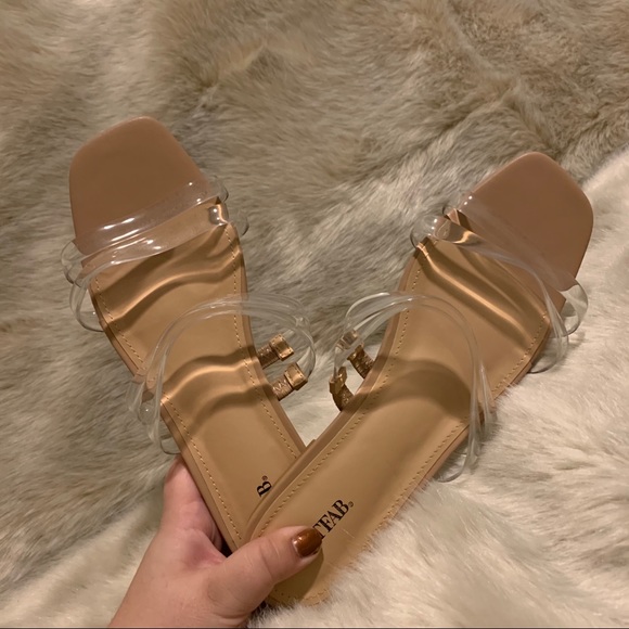 NWOT JustFab nude slides - Picture 4 of 6